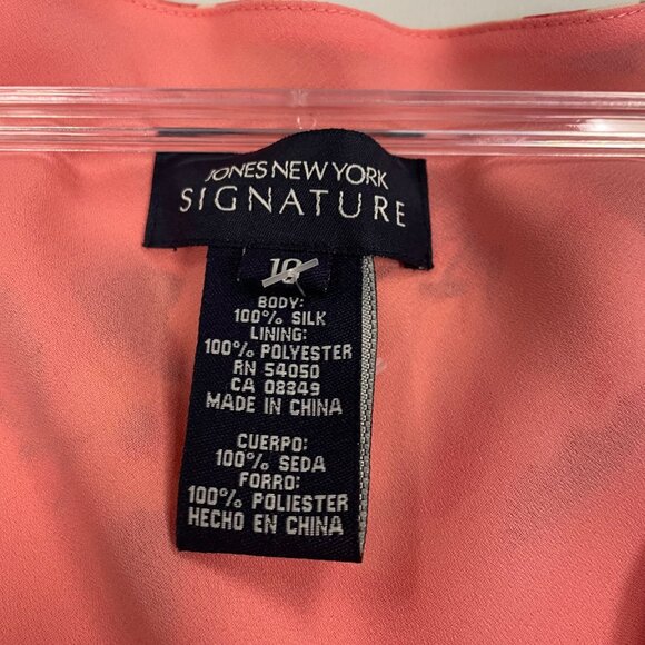 Jones New York Signature Silk Blend Floral Midi Slip Dress Pink/Multi Size 10 - Picture 8 of 8